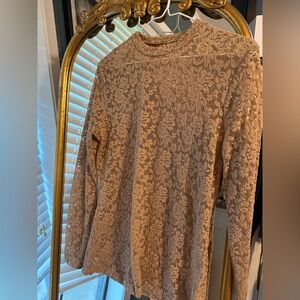 Elegant Sheer Lace Long Sleeve Top